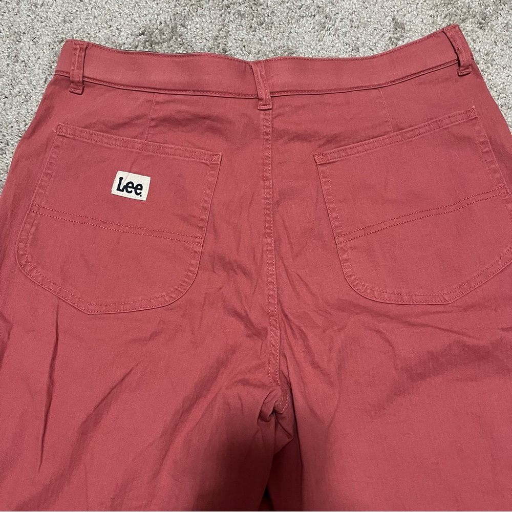 NWT Lee Size 16 medium women’s mauve cinnamon pink straight leg cropped pant - Picture 10 of 12